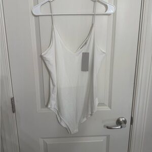 Gaze White V-Neck Bodysuit